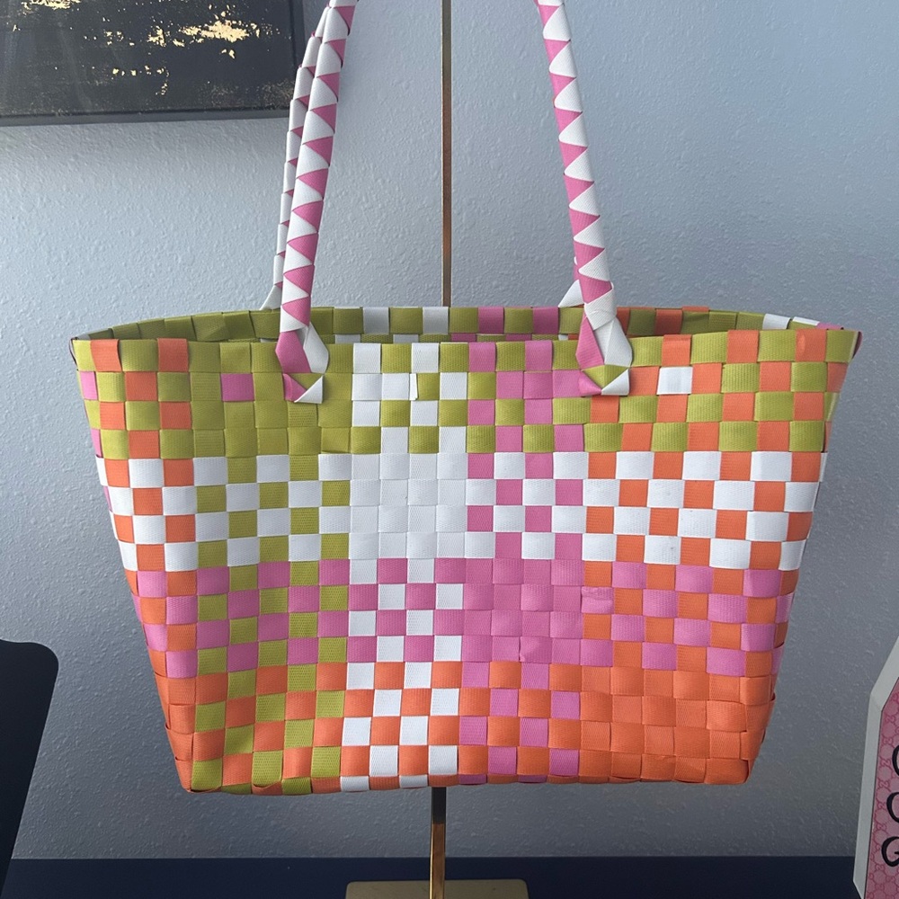 Colorful Woven Tote Bag, Excellent Beach Bag